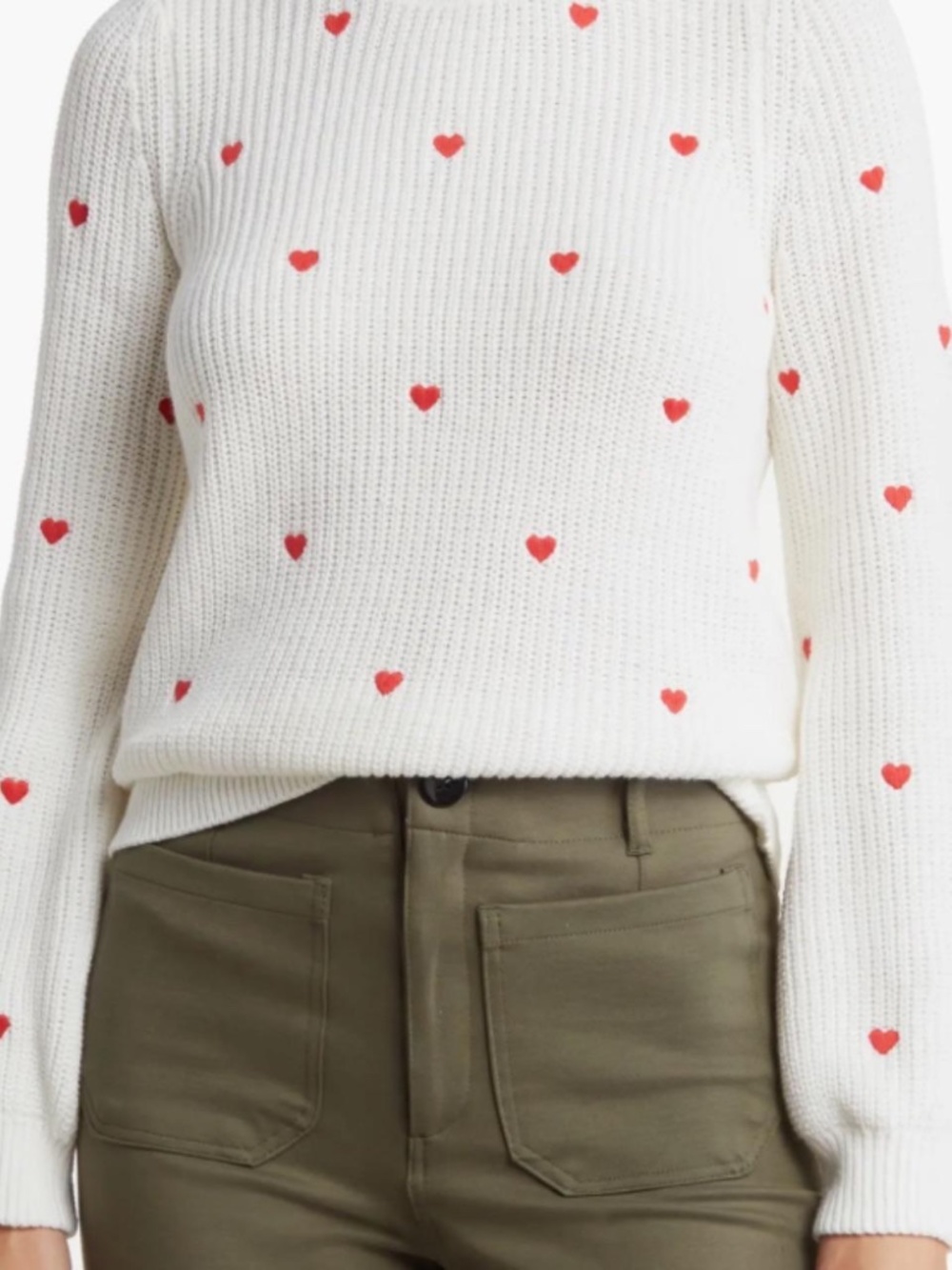 NWT Lucky Brand Women's White and Red Sweater